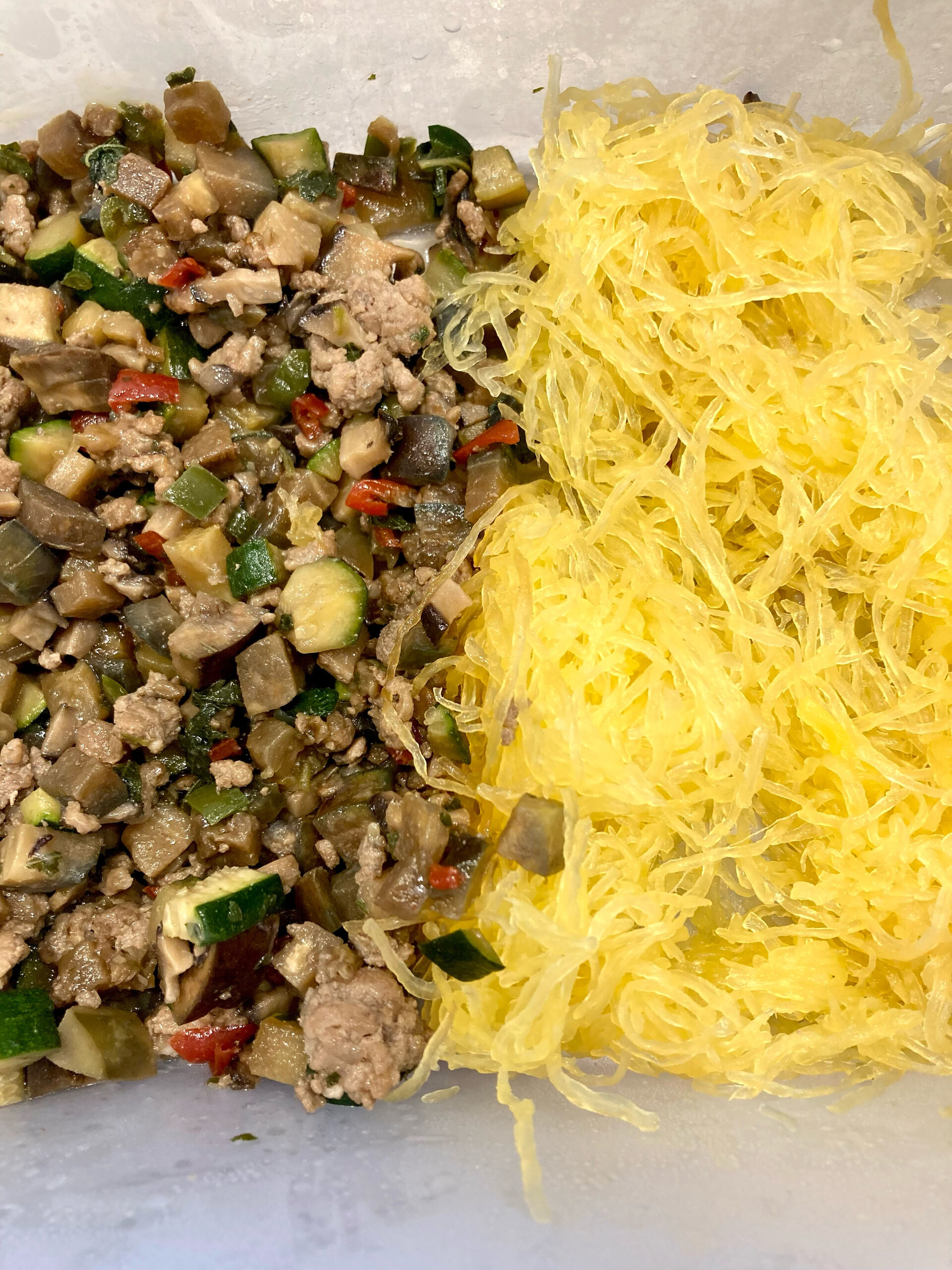 【そうめんかぼちゃのひき肉のせ】
